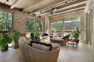 brick sunroom addition