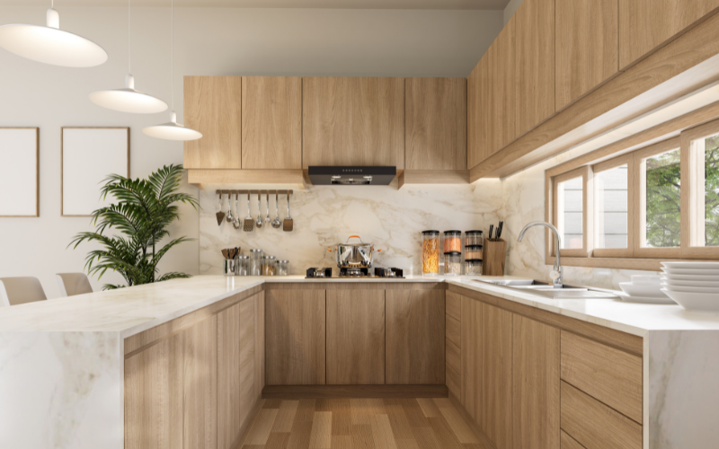 U-Shaped Kitchen With A Peninsula